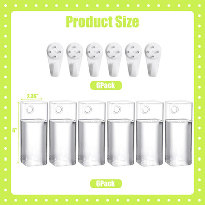 Fasmov 6 Pack Wall Hanging Glass Planters, Terrarium Holders for Air Plants, Succulents, Flowers - Square, Clear Vase Containers for Plant Display and Decoration