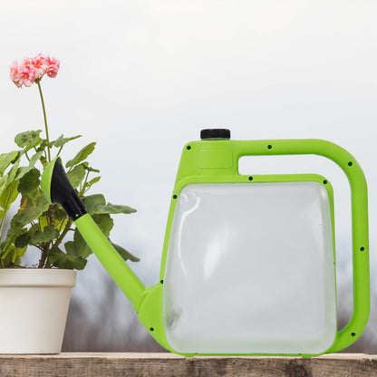 6L Foldable Watering Can with Rotating Nozzle & Long Spout for Plants, Indoor Outdoor Gardening, Clear Plastic-Green