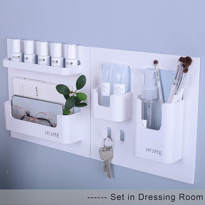 Bedside Shelf Bedroom Dorm Room Rack Organizer Storage -Use as Kid Student Wall Shelf to Organize Headphone,Remotes,Glass,Cellphones(Vertical Type/Black)