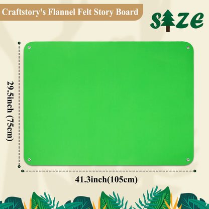 Craftstory 3.5 Feet Flannel-Board for Toddlers Preschool as Kids Felt Stories Activities Play Kits Wall-Hanging Birthday Gifts (Green)