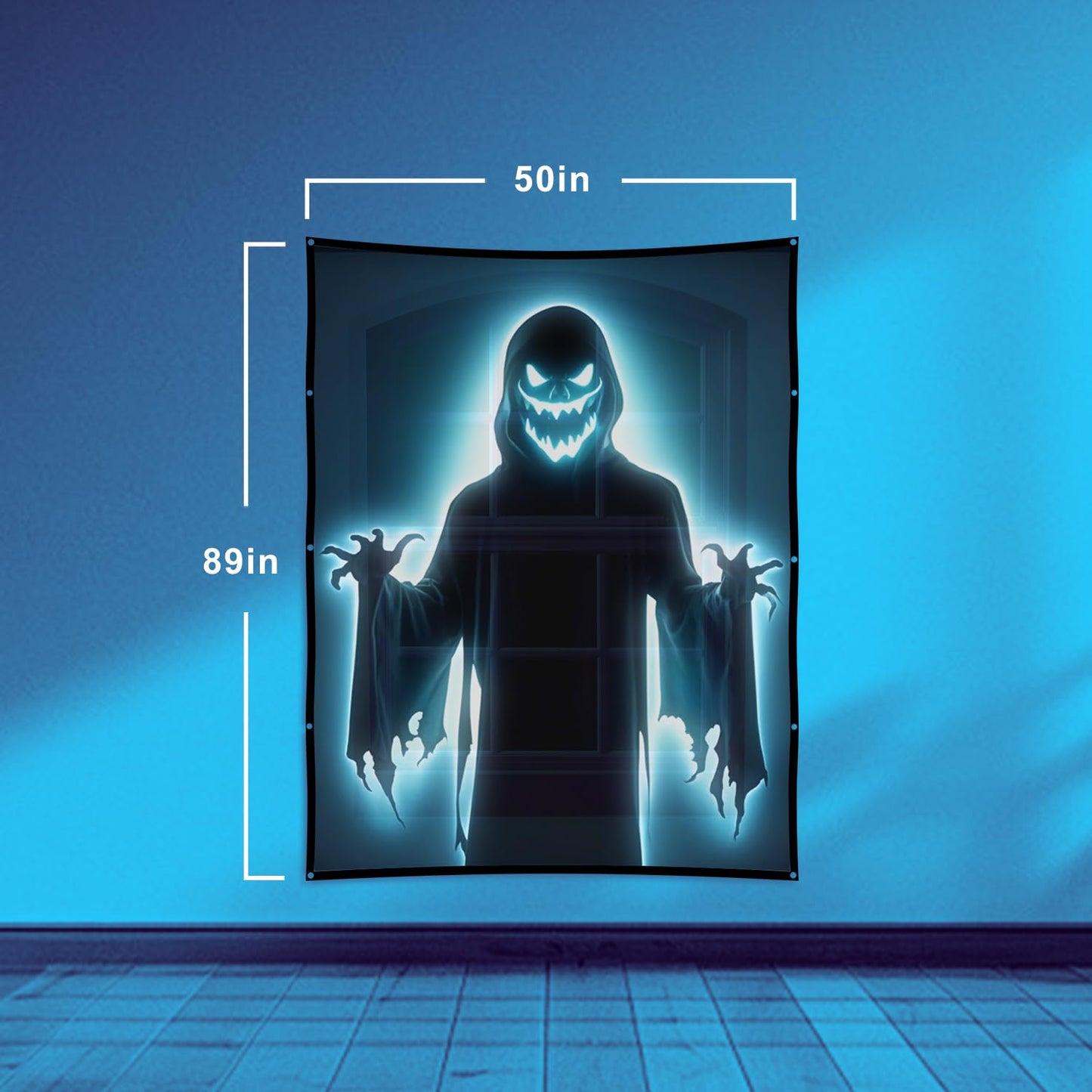 Halloween Projector Hologram Foldable Screen: 100 Inch Portable Anti Crease Indoor Double Sided Video Projector Screen for Projecting Halloween Videos Film Night