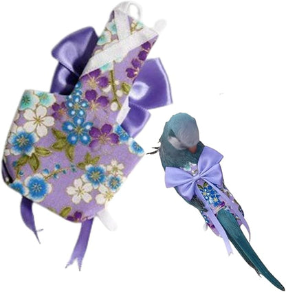 Bird Diaper Parrot Washable Diapers, Parrot Flight Suit, Reusable Nappies for Parakeet Cockatiel Mini Macaw Budgie Conure Lovebird (Purple,2XL)
