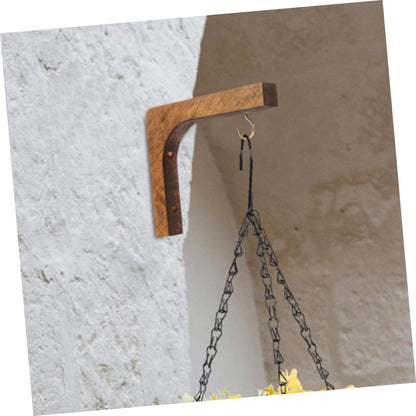 UKCOCO Wooden Plant Hangers for Indoor and Outdoor Use 2-Piece Wall Mounted Hooks for Hanging Plants Heavy Duty Support