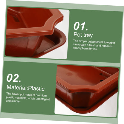 Kisangel Large Rectangular Bonsai Pot Plastic Planter Practical Flowerpot Flower Window Box for Plant Container