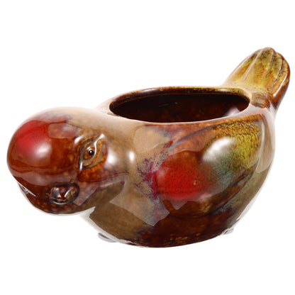 CONGARTENO Ceramic Succulent Planter Pot Bird Shape with Reactive Glaze for Indoor Outdoor Plants Small Decorative Flower Pot for Bonsai and Cactus