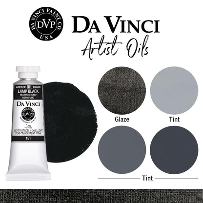 DA VINCI discomfort-reducingTS Professional Artist Oil discomfort-reducingt, Lamp Black, 1.25 Fl Oz