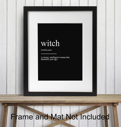 Witch Pagan Wall Art & Decor - Wicca Wiccan Witchcraft Altar Supplies - Gothic Home Decor - Goth Room Poster Print - Black Magic Wall Print - Witchy Gifts for Women