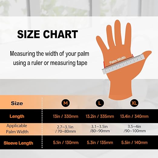 Heavy-Duty Thick Black Rubber Cleaning Gloves, 1 Pair, XL | Reusable & waterproof black/orange dual layers. Non-slip design for dishwashing, kitchen cleaning, and auto care.