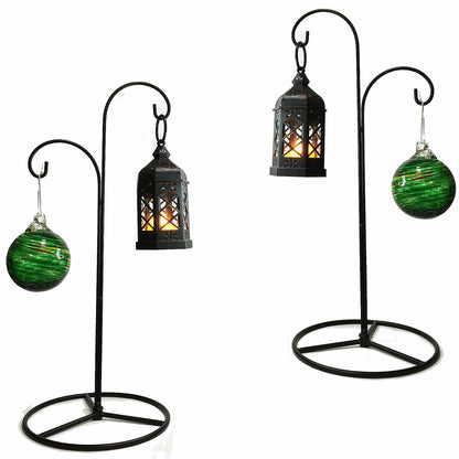 Ornament Display Stand Tall, 2 Pack Gift Ornament Holder with Hook Hanger for Christmas Halloween Decoration, Glass Witch Ball,Home Party Wedding Decor