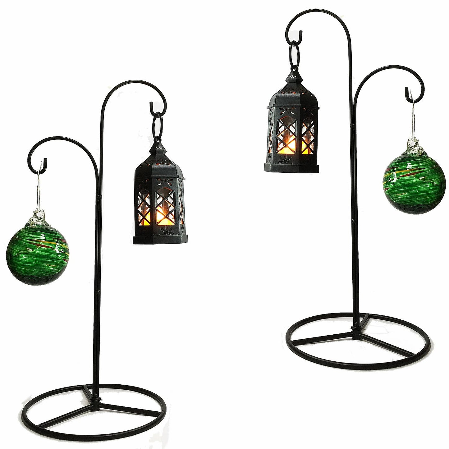 Ornament Display Stand Tall, 2 Pack Gift Ornament Holder with Hook Hanger for Christmas Halloween Decoration, Glass Witch Ball,Home Party Wedding Decor