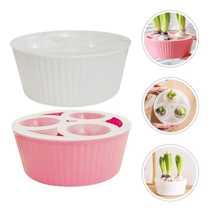 MOBUTOFU 2Pcs Net Cups 3-Hole Hydroponic Bulbs Planter Pot Small Root Control Plastic Flower Pots Heavy Duty for Tulip Daffodils Narcissus Indoor Water Planting and Succulent Gardening Plastic