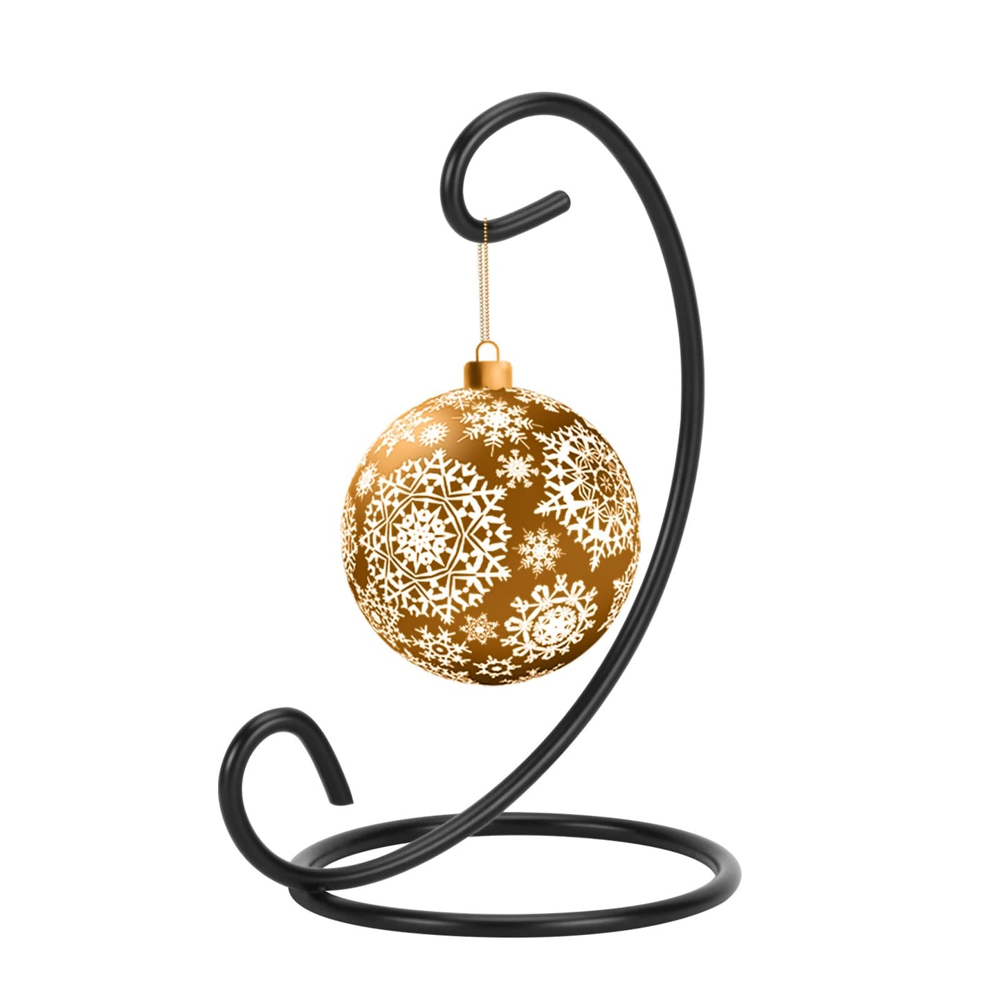 EOWCO 6in Single Ornament Display Stand, Small Tabletop Ornament Hangers, Air Plant Holder, Black Hanging Hook for Christmas Halloween Decoration, Glass Crystal Witch Ball, Home Wedding, Party Decor(1pcs)