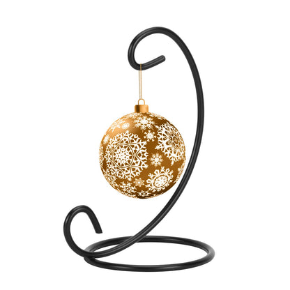 EOWCO 6in Single Ornament Display Stand, Small Tabletop Ornament Hangers, Air Plant Holder, Black Hanging Hook for Christmas Halloween Decoration, Glass Crystal Witch Ball, Home Wedding, Party Decor(1pcs)