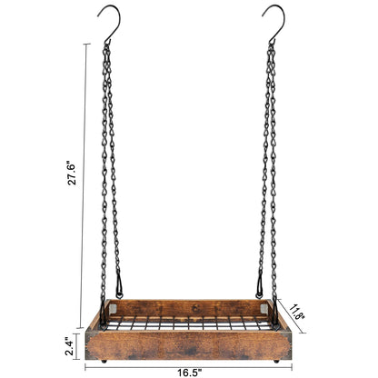 Plant Hanger Indoor Outdoor, 16" Large Hanging Planters for Indoor Plants Hanging Plant Holder Wood Metal Hanging Plant Shelf Large Hanging Baskets for Plants Outdoor Window Ceiling (2 Pack )