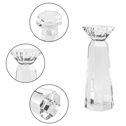 DONOUCLS Crystal Tapered Candle Holders Crystal Candlestick Home Tabletop Decorations Pack of 3, Comes with Gifted Box