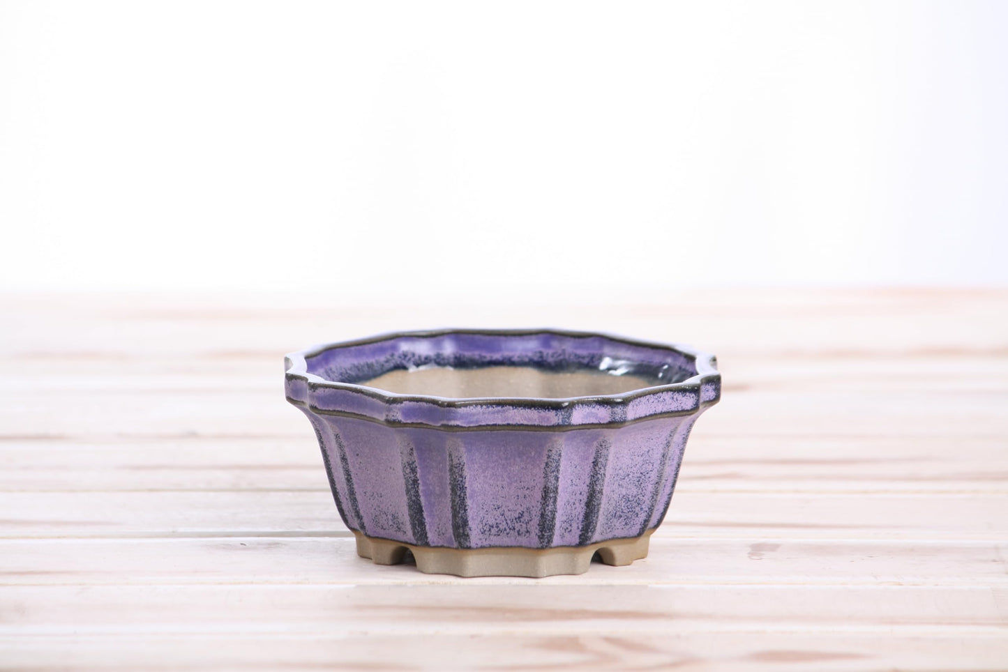 Willow Bonsai Ceramics Flower Design Bonsai Pot 4.5 Inch – Elegant Ceramic Bonsai & Succulent Pot, High‑Fired Frost‑Proof Stoneware with Drainage+Wiring Holes, Handmade USA (Purple, 4.5inch)