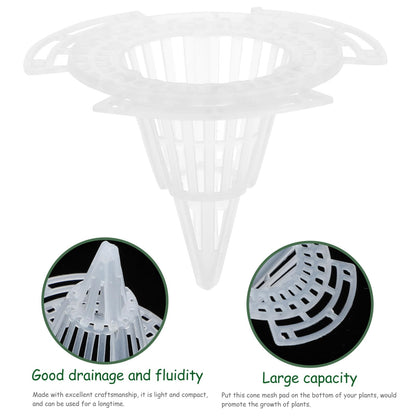 SOLUSTRE 20Pcs Flower Pot Bottom Hole Mesh Pads 2.28 Inch Cone Plant Pot Inserts for Drainage Soil Protection and Root Aeration in Bonsai and Planters