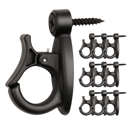 Elrswy 40Pack,Light Hanger Hooks,String Light Hooks,Screw-in Hooks for Hanging String Lights and Wire,Plants,Wind Chimes,Plastic,Black, Wall, Hooks-SQ-01