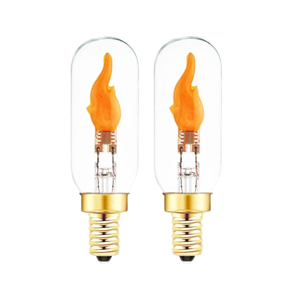 SHUWDKAR E12 Flickering Flame Bulb, Realistic Flame Effect LED Chandelier Candelabra Base, 2 Pack