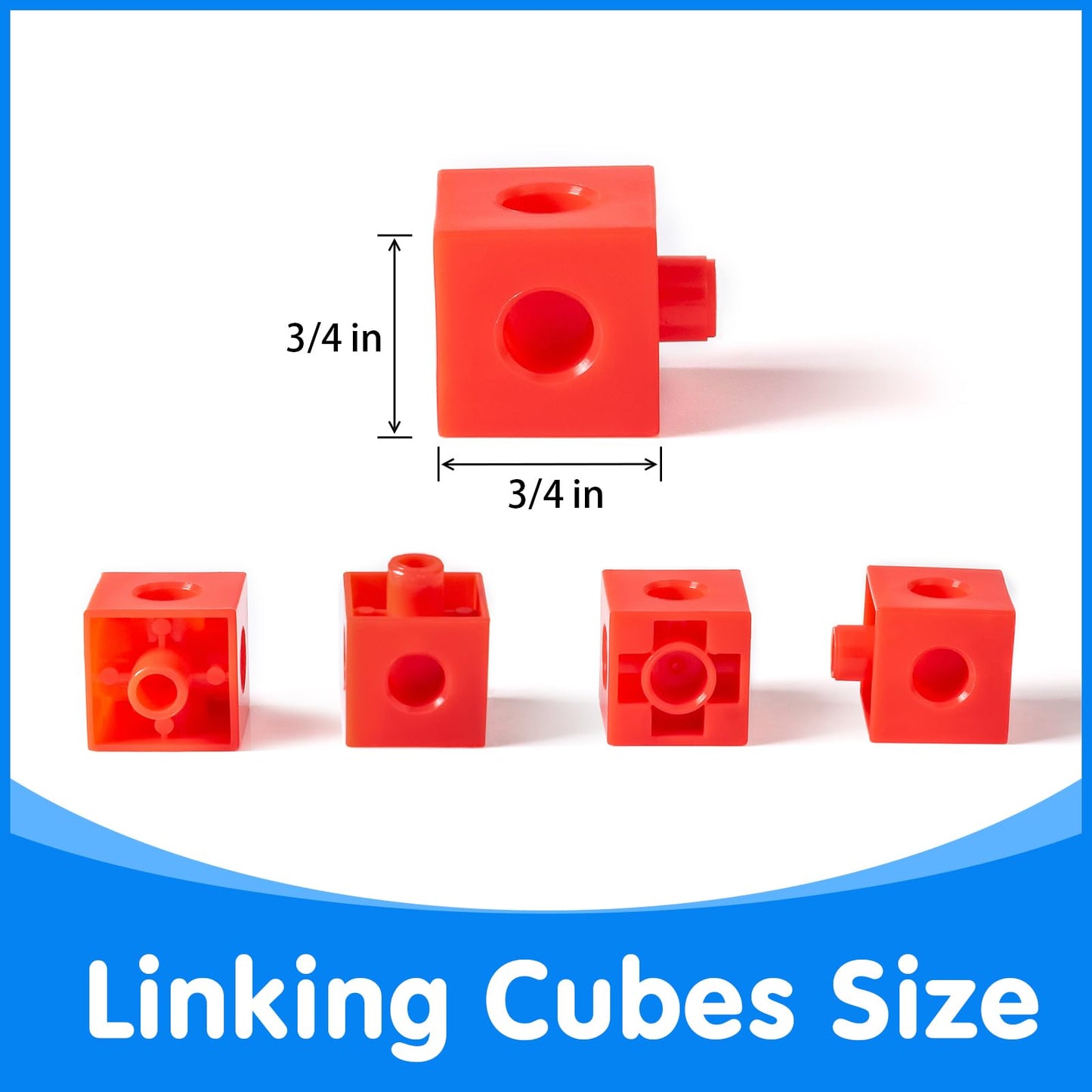Odoorgames 100 Pcs Math Linking Cubes with 384 Cartoon Stickers – Mini Number Pops 1-10 – Essential Counting Cubes for Kids Math Learning and Fun Activities