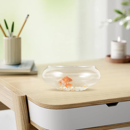 GANAZONO Clear Fish Bowl Vase Bubble Bowl Round Shallow Planter Glass Hydroponic Planter Floral Container for Table Centerpiece Wedding Event 15cm