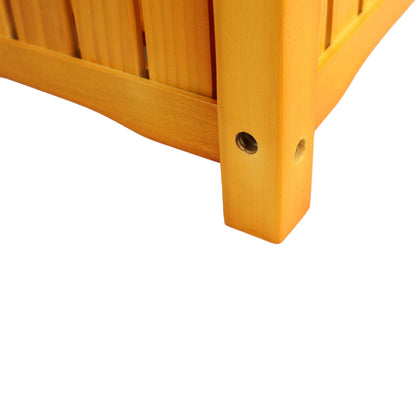 Wood Outdoor Square Wooden Flower and Herb Pot for Garden, Porch and Patio Outside Plant and Vegetable Container,Planter,Teak
