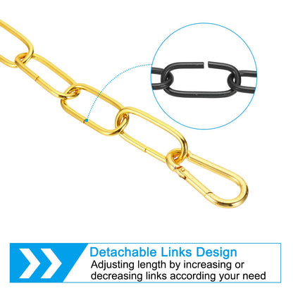 PATIKIL 6 Feet Gold Finish Lighting Hanging Chain, Metal Looping Chain for Hanging Plant Pendant Chandelier Light Fixture