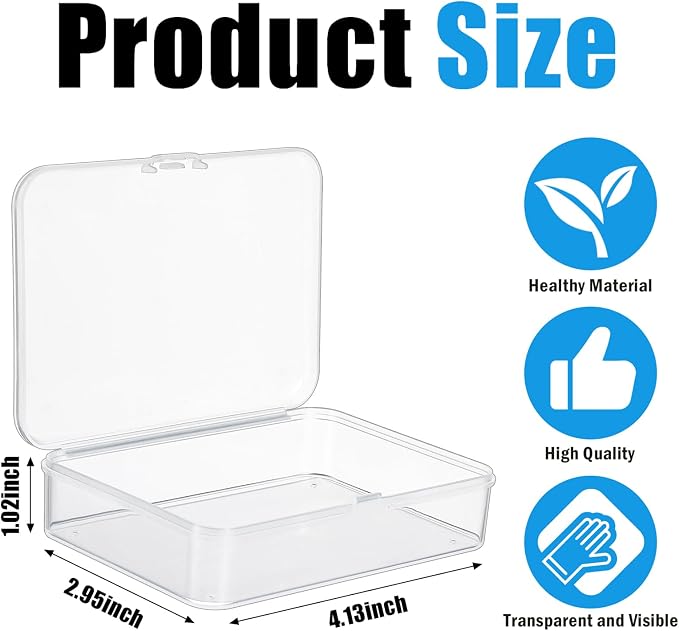 Playing Card Case Clear Card Deck Box Acrylic Playing Game Card Storage Holder Blank Business Card Organizer for Game Card Beads, Craft items, Coins, Jewelry Small Accessories (6)