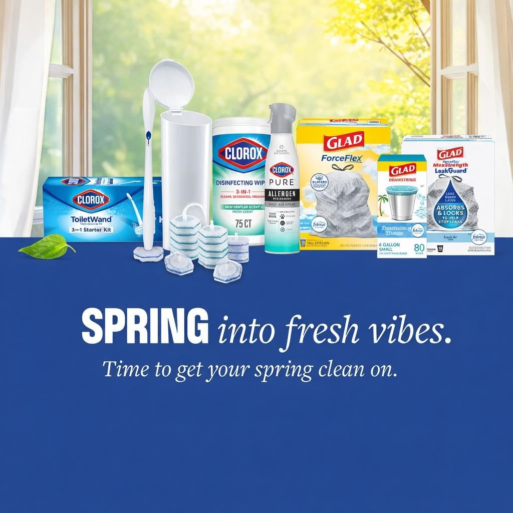Clorox Disinfecting Cleaning Wipes for Spring Cleaning & Allergy Season, Bleach Free, Fresh Scent and Crisp Lemon, 75 Count Each, Pack of 4