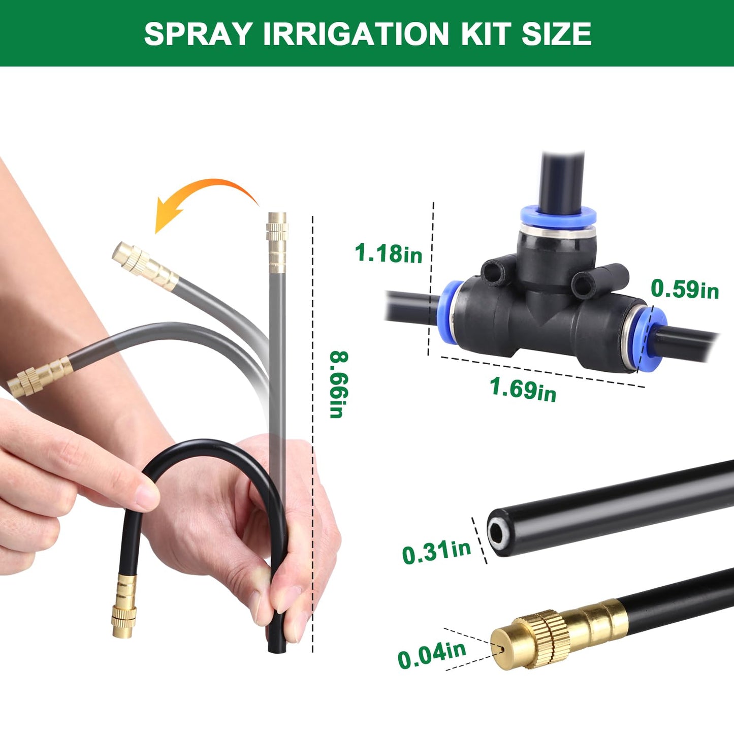 Starrey Drip Irrigation System, 2026-Upgrade 50Ft 1/4" Garden Watering System with 12 Pcs 360° Adjustable Copper Nozzles, DIY Kit for Garden, Lawn, Greenhouse, Raised Beds & Outdoor Plants