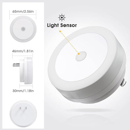 Night Lights Plug-in [2Pack], LED Night Light with Sensor for Kids, Baby, Bathroom, Stair, Hallway - Cool White