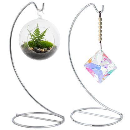 Pineeseatile 2PCS Ornament Hangers Display Stand 9.1" Height Iron Glass Ornament Display Stand for Air Plant Holder Terrariums Crystal Ball Wedding Home Office