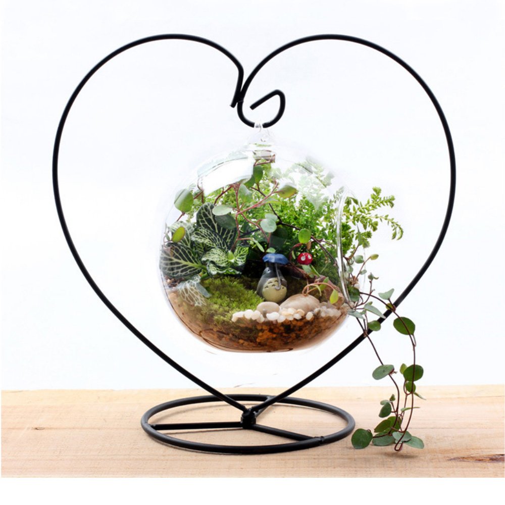 CXLE Ornament Display Stand, Ornament Stand Holder Iron Pothook Stand for Hanging Glass Globe Air Plant Terrarium, Witch Ball, Christmas Ornament and Home Wedding Decoration