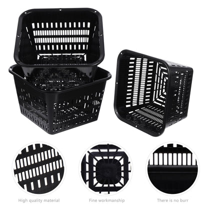 Yardwe 5pcs Plastic Net Cups Garden Slotted Mesh Plant Pots Planting Basket for Hydroponics Aquaponics Orchids