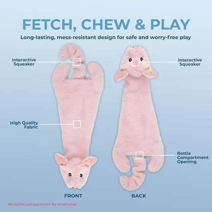 Best Pet Supplies Squeaky Dog Toys with Soft Durable Fabric for Small, Medium and Large Pets Interactive Toy for Indoor Play, Supports Active Biting and Play - Hare, Pig, Large