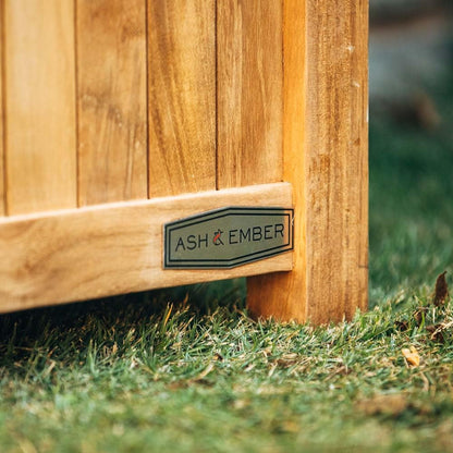 TITAN GREAT OUTDOORS Ash & Ember Grade A Teak Square Planter Box, 6 Cu FT / 48 Gal Fill Capacity, 26x26x28 Naturally Weather-Resistant Planters for Outdoor Plants, Outdoor Patio & Garden Decor