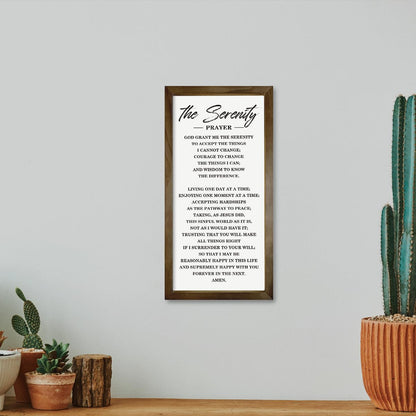 Christian Wall Decoration, Motivational Decor Signs, Farmhouse Wood Framed Sign 15×7.5×0.3 inches, Religious Home Decor, Church Room Wall Art, The Serenity Prayer Sign