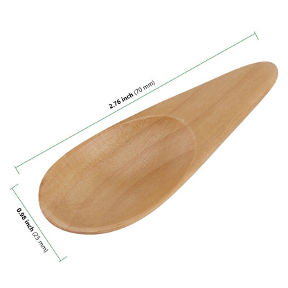 HAKZEON 20 PCS Mini Wooden Spoons, Small Salt Spoon with Short Handle, Small Wooden Spoons for Spice Jars Loose Tea Leaves Candy Coffee, 2.76 inch