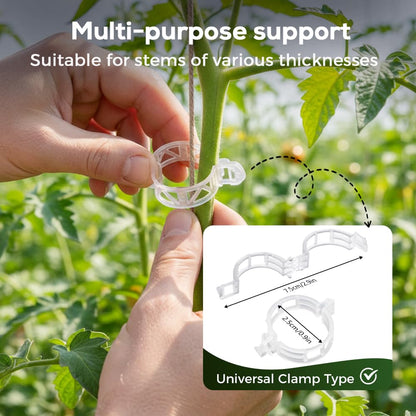 Juvhot 300Pcs Tomato Clips, 2026 New Plant Clips for Climbing Plants, Plant Support Clips, Grape Vine Tomato Vine Vegetables Plants Garden Support Clips to Grow Upright (100)