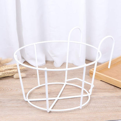 Hanging Railing Planters Baskets Balcony Flower Pot Holders Plant Iron Racks Fence Metal Potted Stand Mounted Balcony Round Plant Baskets Shelf Container Box for Indoor&Outdoor Use,Garden Steel Pots