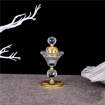 Crystal Incense Burner,Oud Frankincense Aromatherapy Bakhoor Burner Arabian Diffuser Desk Decor for Yoga Meditation Spa (Moon)