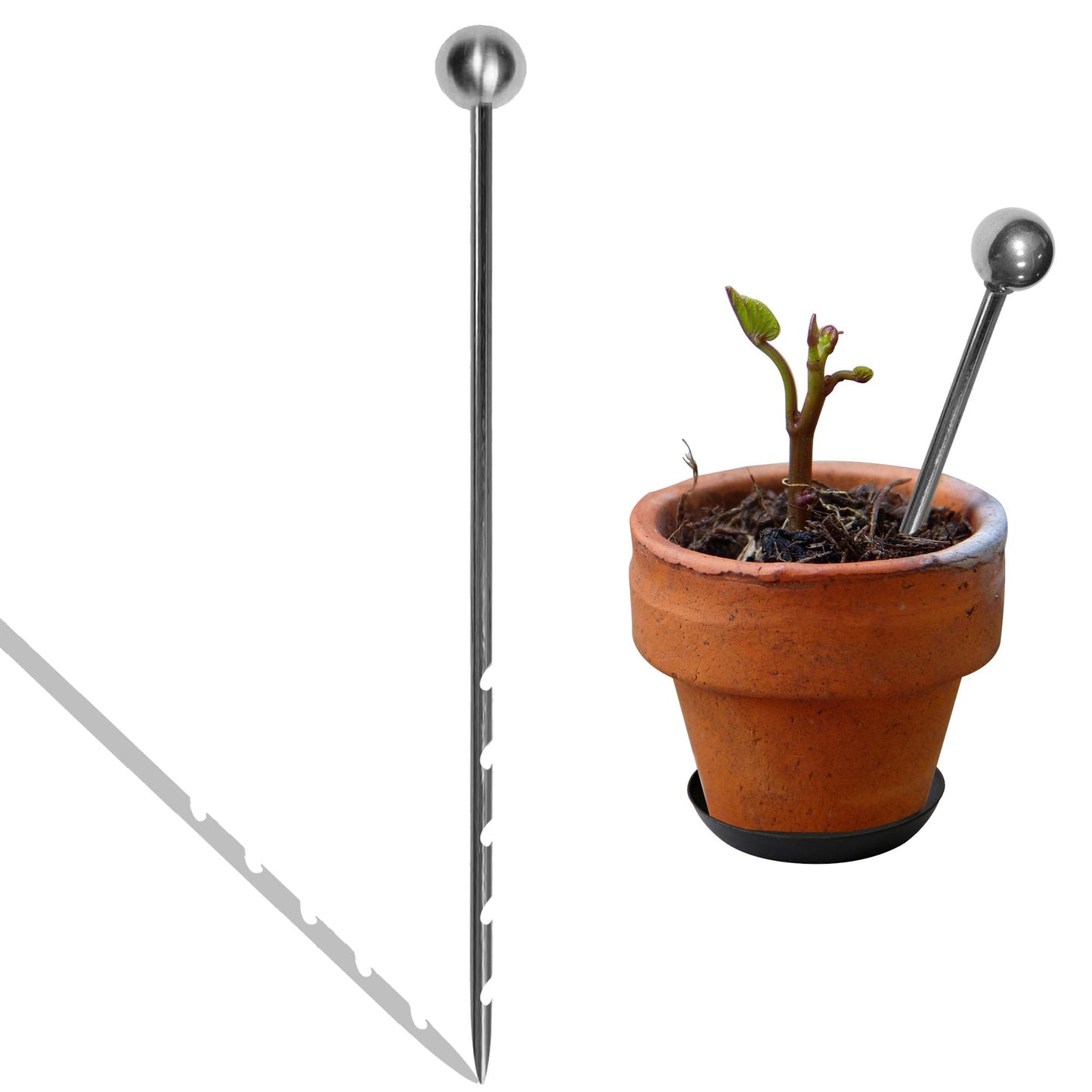 10" Soil Probe for House Plants Stainless Steel Garden Soil Sample Probe No Batteries Required Moisture Meter Soil Probe Rod for Plant Garden Farm Soil Sampling