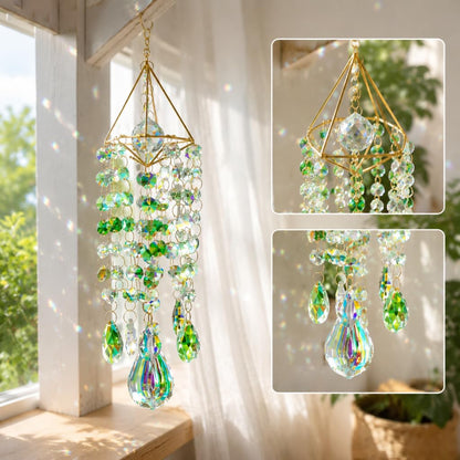 YummyCarrot Sun Catcher Crystals for Window Hanging, Rainbow Prism Sun Catcher with Crystal Prisms, Hanging Crystal Suncatchers Indoor Window Decor, Window Suncatcher Light Catcher