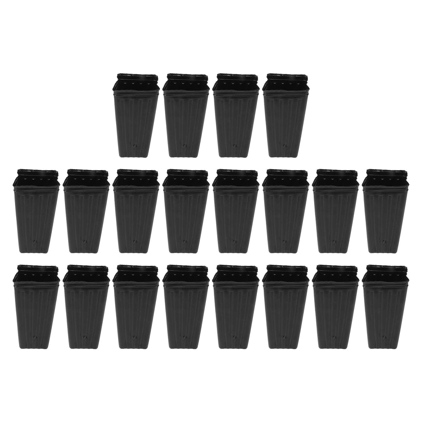 Asixxsix 20pcs Deep Plant Nursery Pots, 7.8in Tall Seedling Flower Plant Container Pots with Drainage Holes Thicken Plastic Nursery Bags Reusable Planter Flower Pots for Gardens