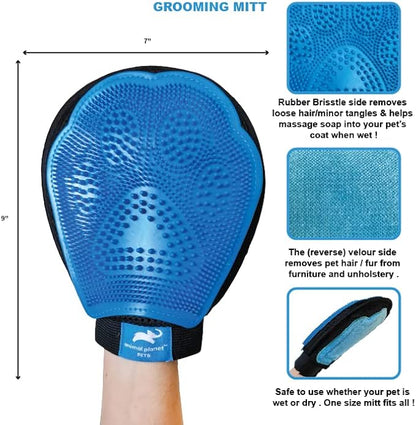 Animal Planet Pet Daily Grooming Kit (3 Pack) Reversible Grooming Glove, Double Sided Comb, Double Sided Brush. for Dogs & Cats, Good for All Breeds & All Types of Coats