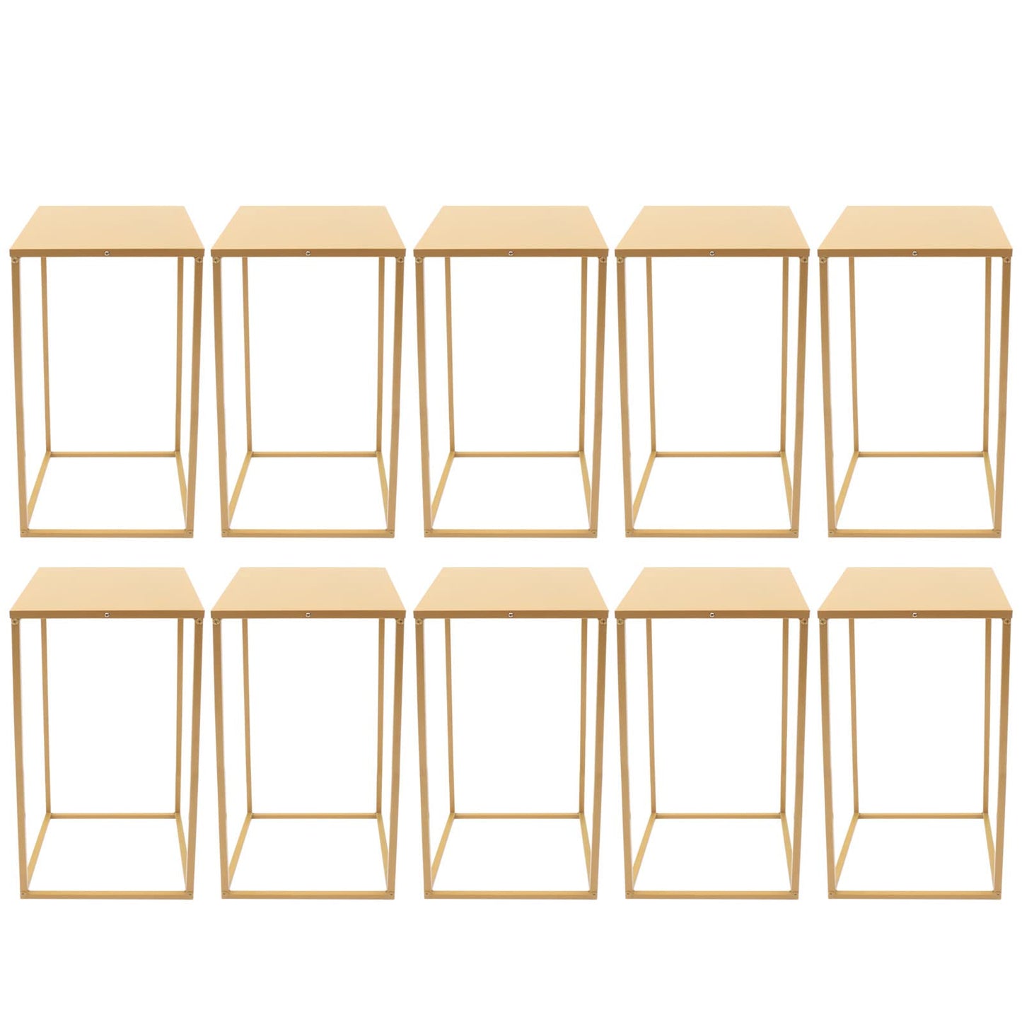 LIAPDG 10Pcs Metal Flower Stand, DIY Outdoor Wedding Bouquet Holder Geometric Centerpieces Gold Pedestal Stand Metal Floor Vase for Wedding, Anniversary or for Living Room, Fireplace