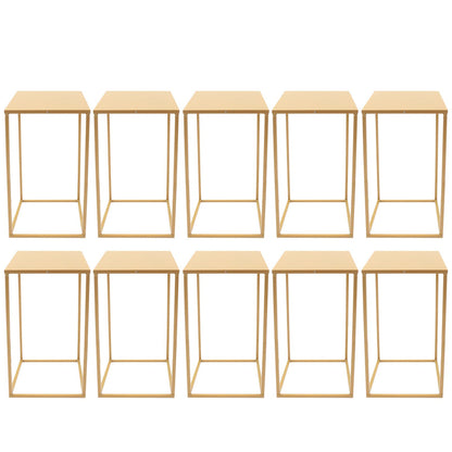 LIAPDG 10Pcs Metal Flower Stand, DIY Outdoor Wedding Bouquet Holder Geometric Centerpieces Gold Pedestal Stand Metal Floor Vase for Wedding, Anniversary or for Living Room, Fireplace