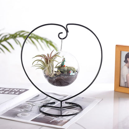 WOCTDTHW Ornament Display Stand Holder Iron Hanger for Chrismas Hanging Glass Globes (Love Shape 1 Pcs)