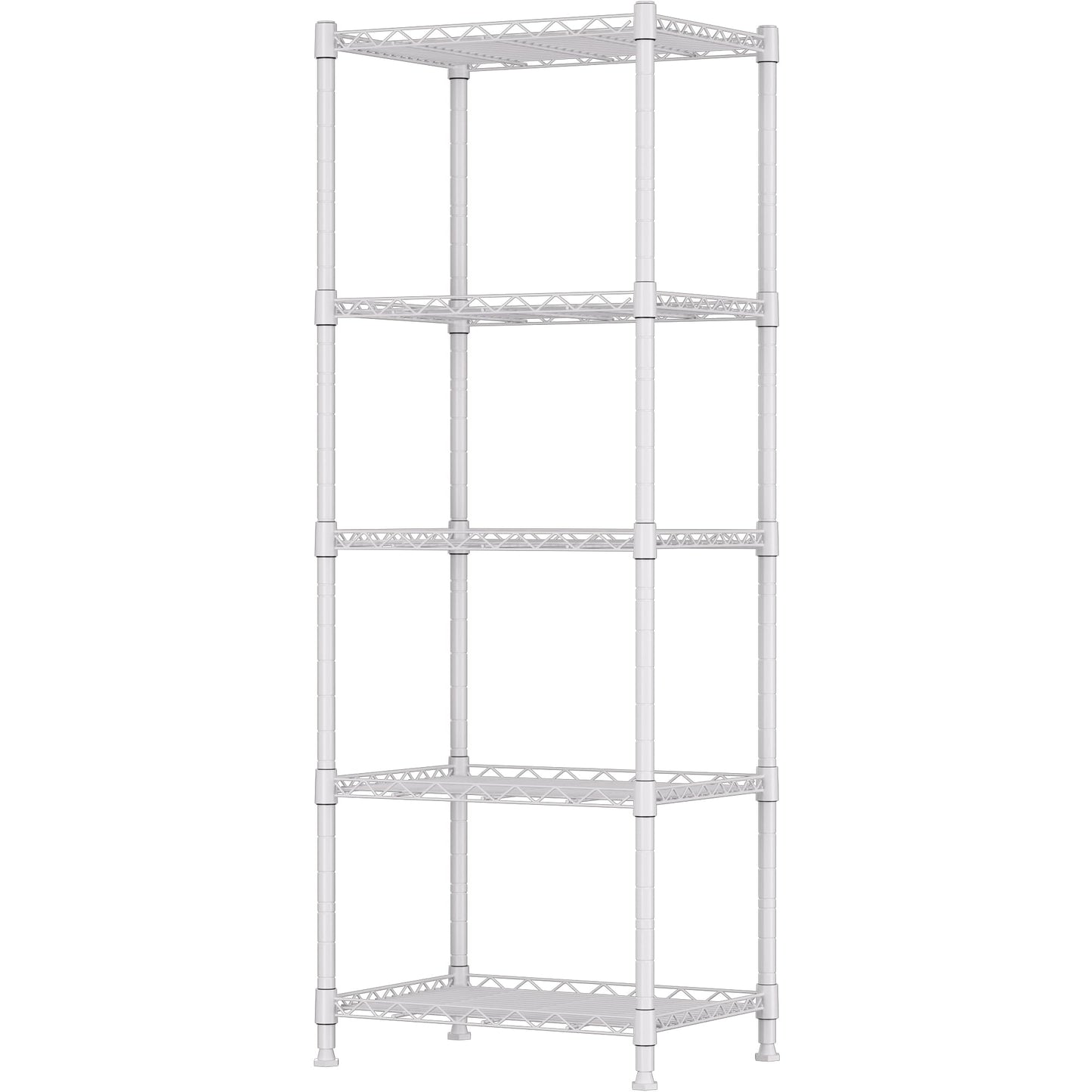 REGILLER 5-Wire Shelving Metal Storage Rack Adjustable Shelves,Standing Storage Shelf Units for Laundry Bathroom Kitchen Pantry Closet(Black,11.8" D x 16.6" W x 53.5" H)