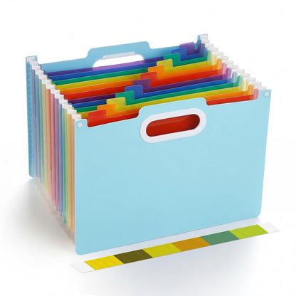 Comix Expanding File Folder, 13 Pockets Accordion File Organizer, Letter/A4 Size Document Organizer for Home Office School, Blue